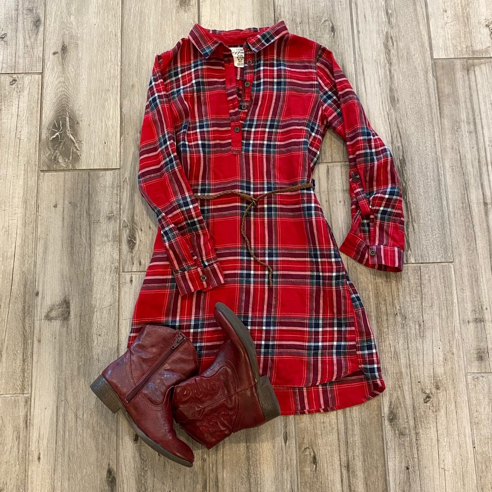H&M girls belted shirt dress